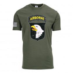 Airborne T-shirt - Groen met Adelaarprint, Ophalen, Zo goed als nieuw, Maat 48/50 (M), Groen