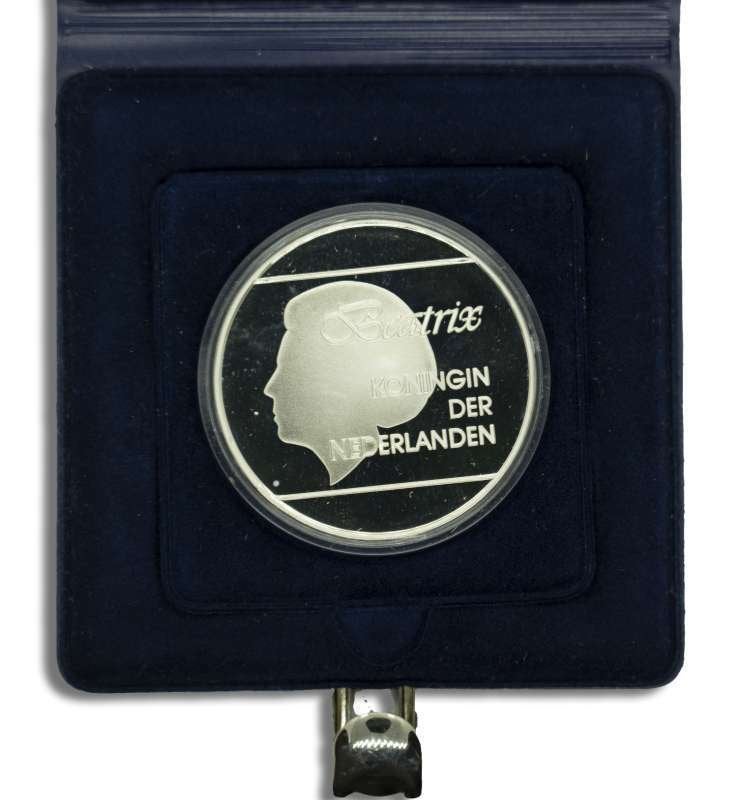 Aruba 25 Florin 1986 Status Aparte proof in doosje, Koningin Beatrix, Zilver, Losse munt, Overige waardes