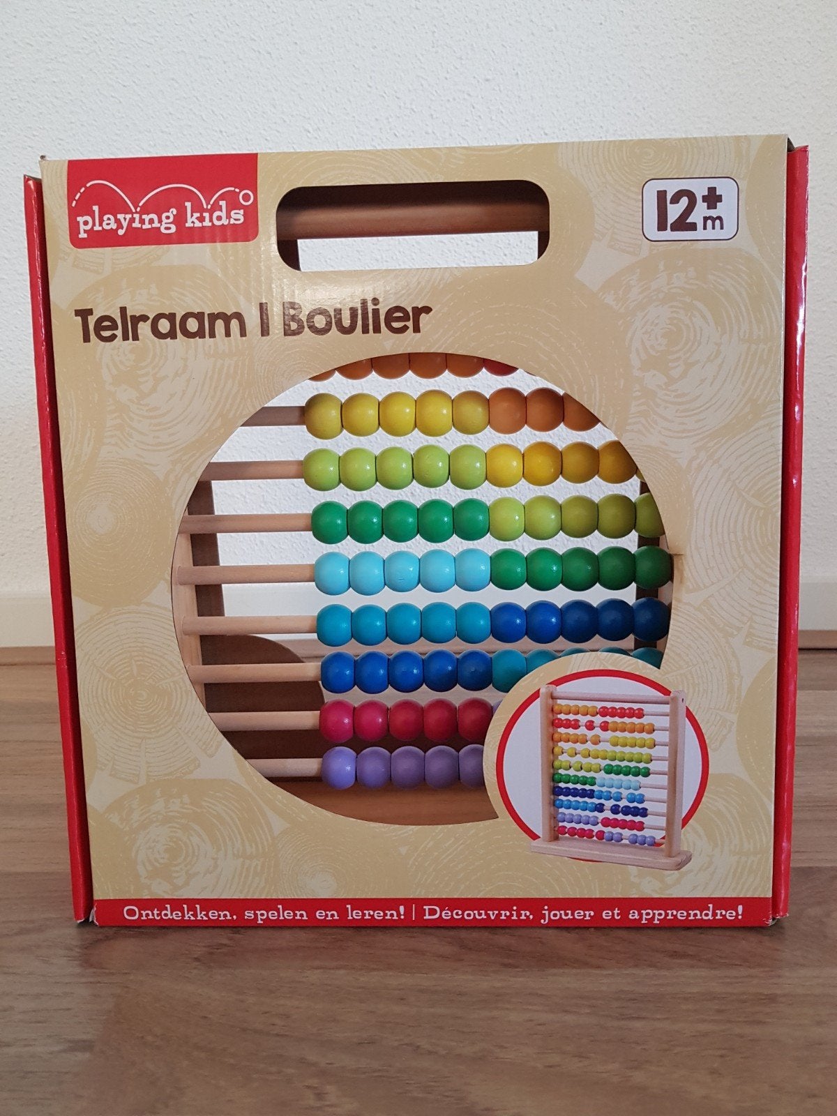 telraam hout met doos en als nieuw, Kinderen en Baby's, Ophalen, Zo goed als nieuw