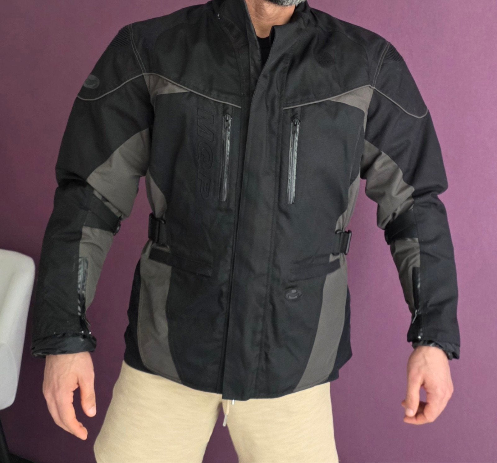 Jacket motorjas textiel zwart/grijs, Motoren, Ophalen, Jas | textiel, Heren, Jacket