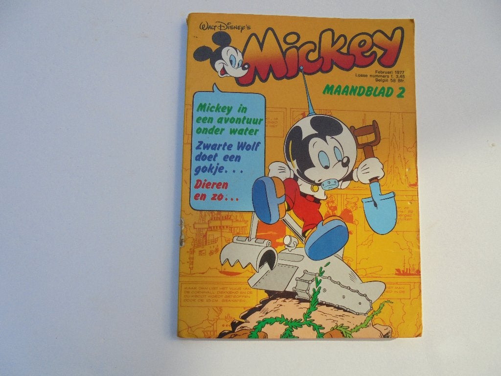 Retro Mickey Mouse maandblad 2 1977 (kb96), Eén stripboek, Ophalen of Verzenden, Gelezen