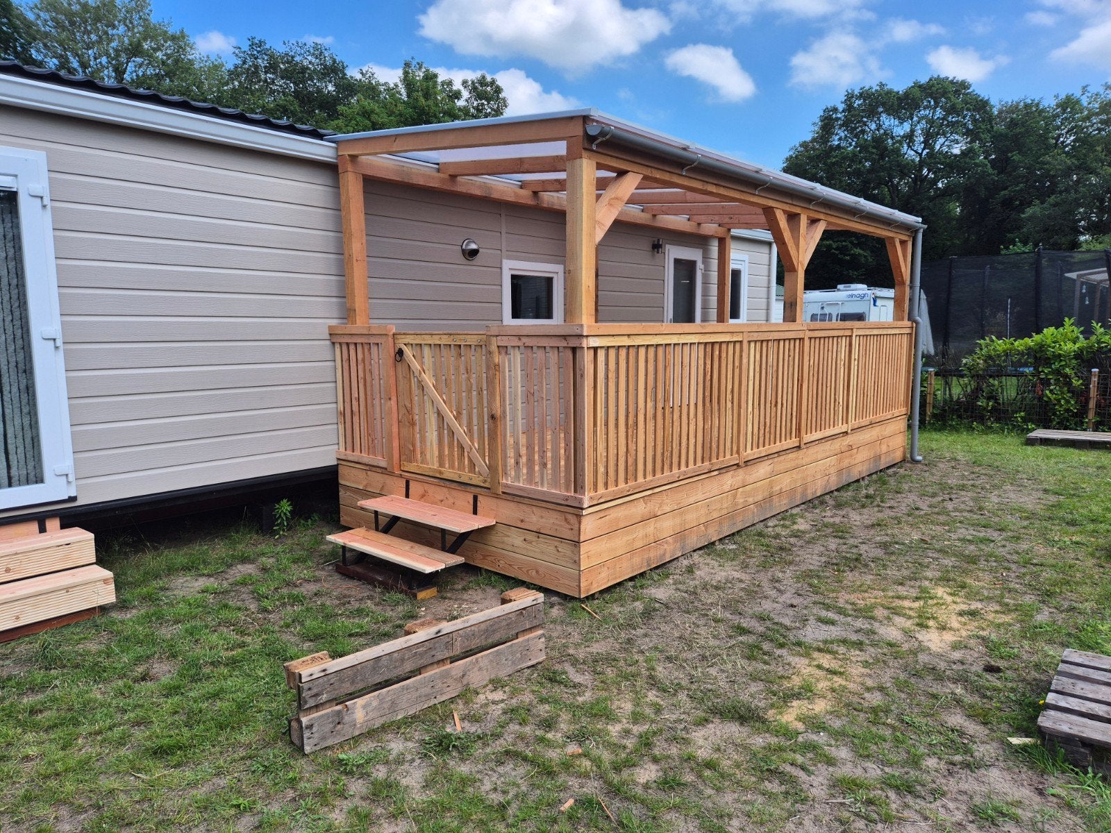 Overkapping schutting pergola vlonder carport glazen wanden, Ophalen of Verzenden, Nieuw