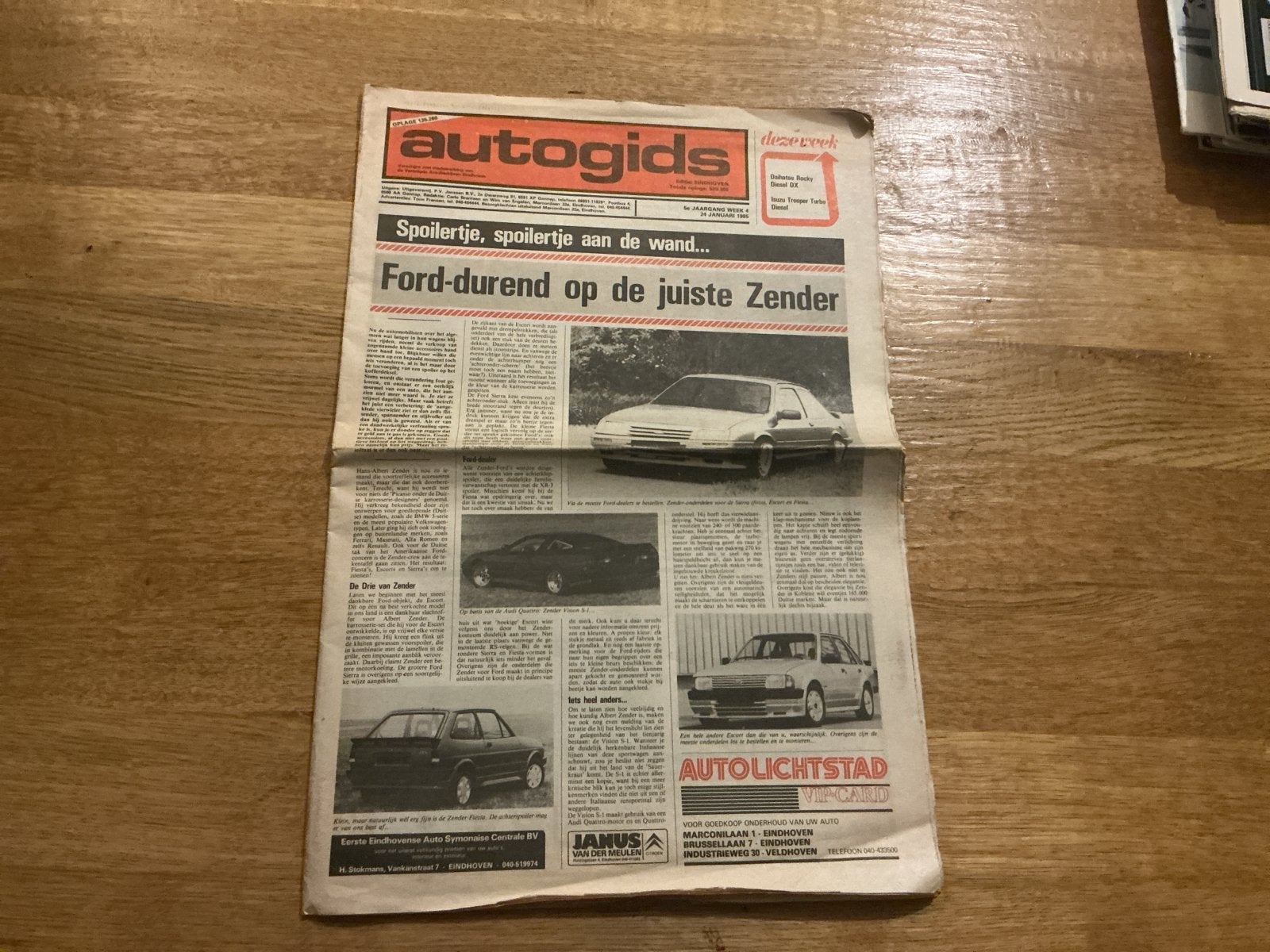 Autogids krant: Ford-durend op de juiste Zender 1985, Ophalen of Verzenden, Gelezen, Ford