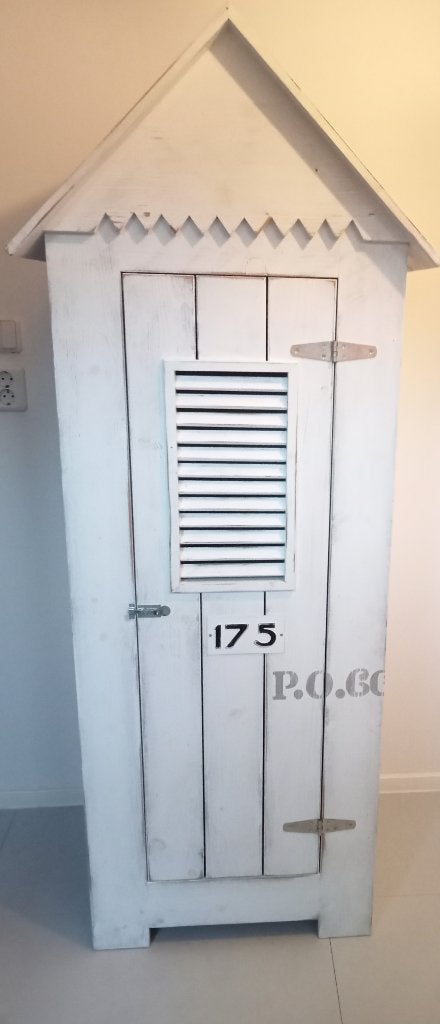 IGS 2 X HOUT STRANDHUISKAST KINDERKAST KLEDINGKAST, Ophalen, Gebruikt, 50 tot 70 cm, 105 cm of meer