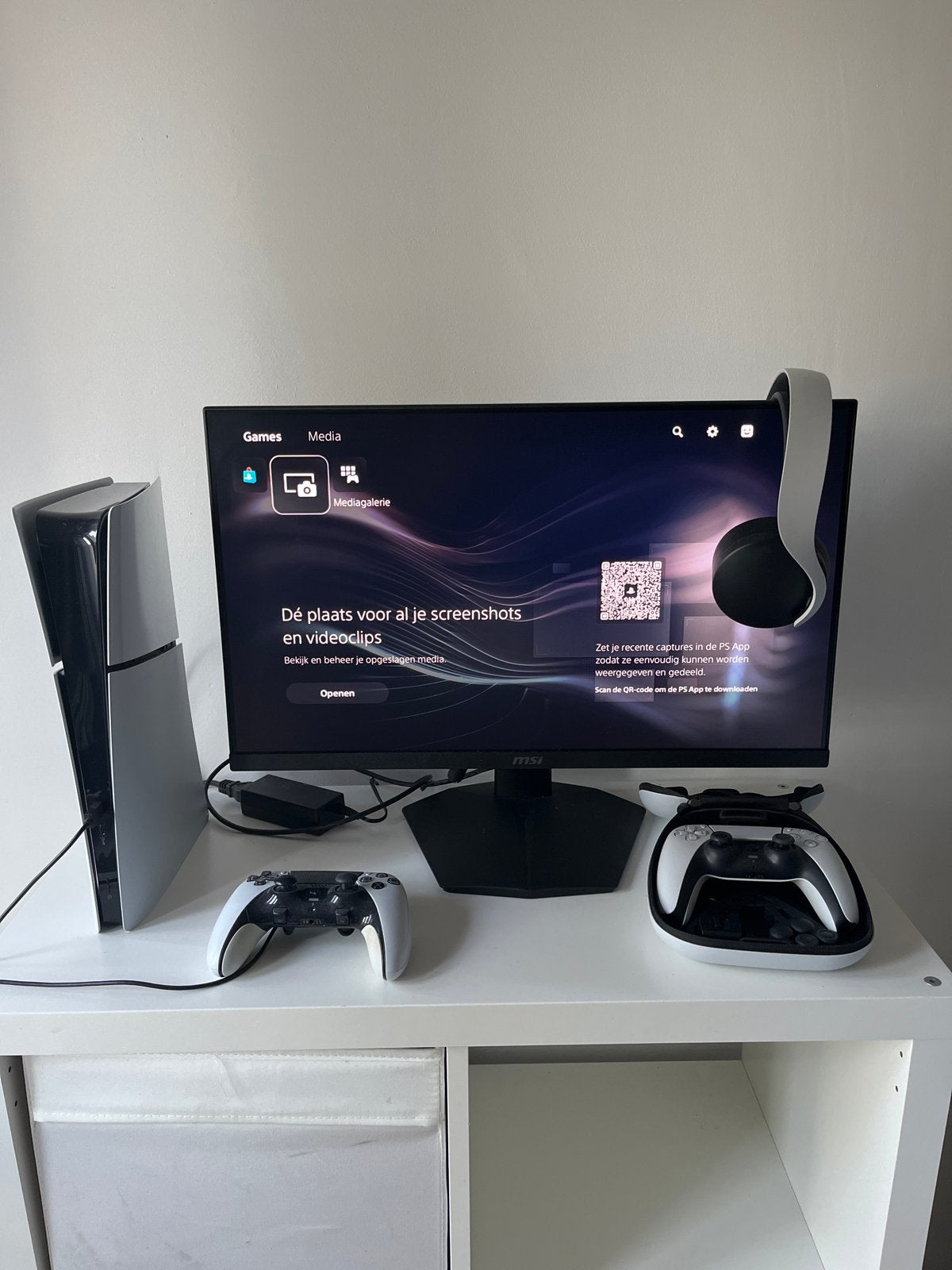 PlayStation 5, MSI Gaming Mon. Dual Sense Edge Con & Headset, Ophalen, Zo goed als nieuw