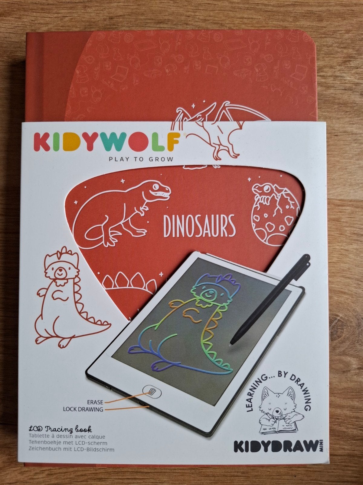 Kidywolf KidyDraw Mini Dinosaurus Tekentablet, Kidywolf, Nieuw, Ophalen of Verzenden, Info@kidywolf.com