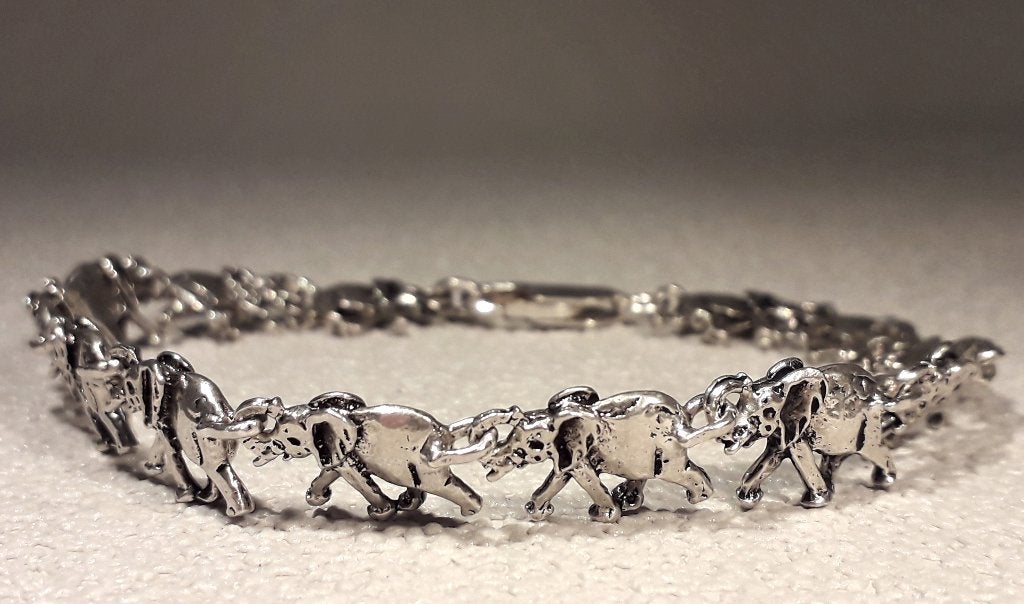 Zilveren Armband Olifant Schakels 925 gemerkt., Sieraden, Tassen en Uiterlijk, Antieke sieraden, Verzenden, Zilver, Armband