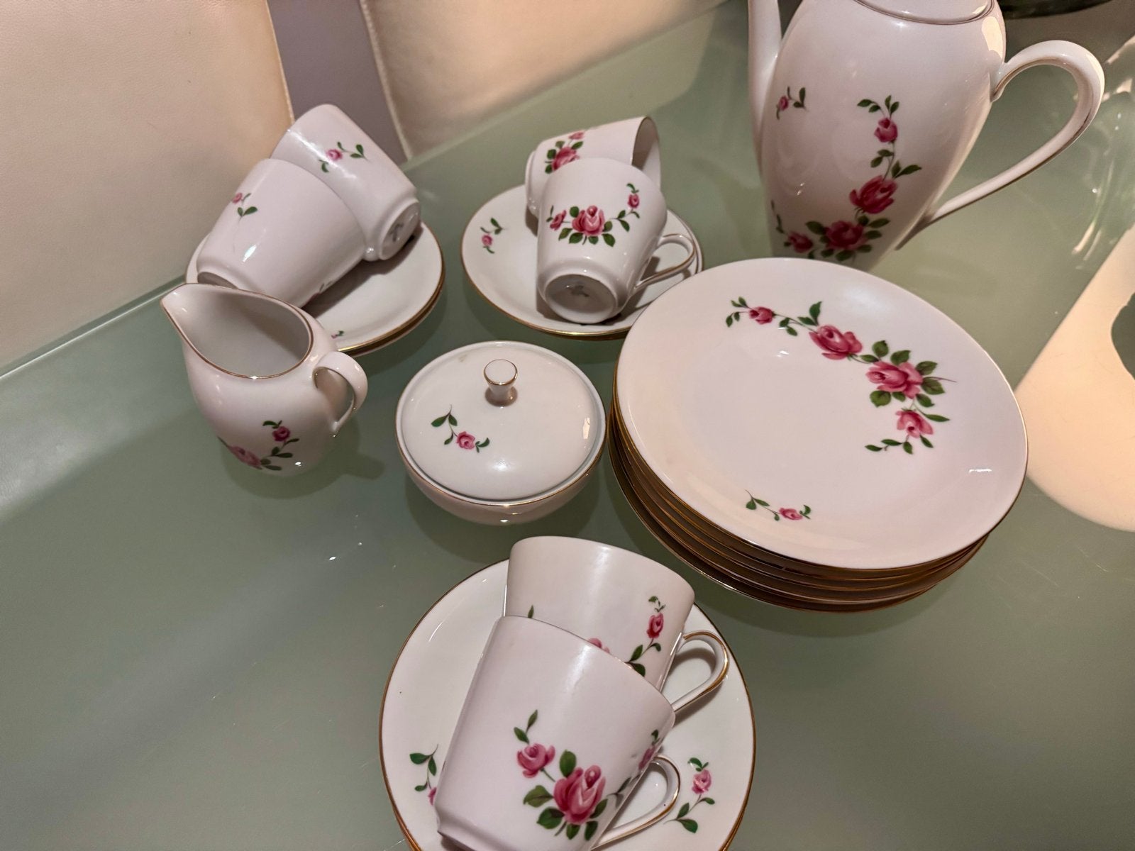 Winterling Ontbijtservies met Rozenmotief, Overige merken, Klassiek, Ophalen of Verzenden, Zo goed als nieuw