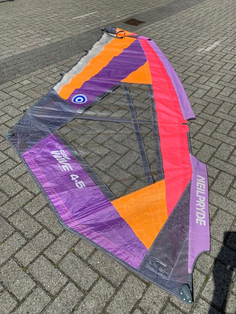 Neil Pride Can Wave 4.5 mast 460 giek 150, Watersport en Boten, Windsurfen, Ophalen, Gebruikt, Zeil