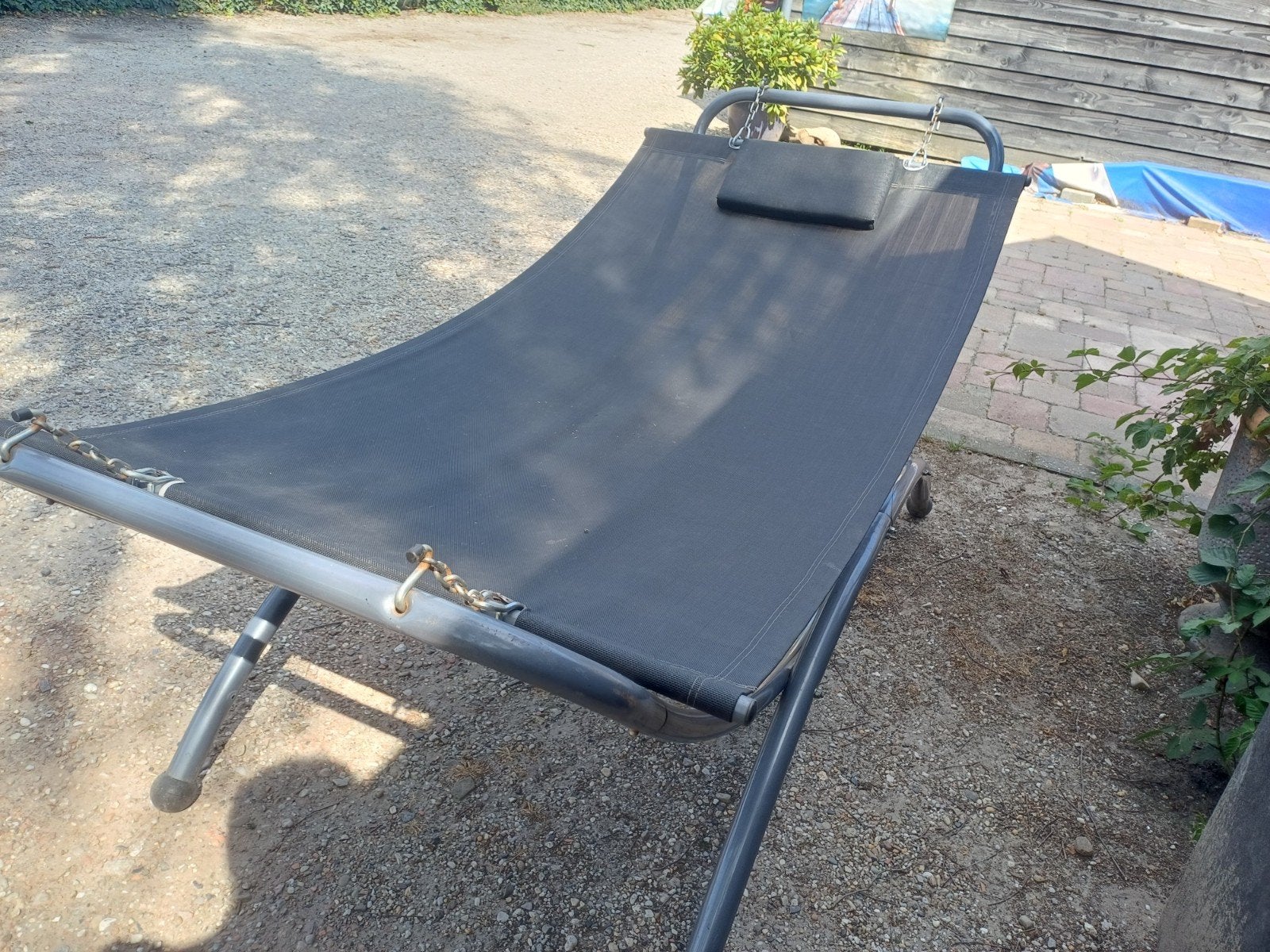 SUPERDEAL Canvas hangmat / ligbed, Ophalen, Zo goed als nieuw, Eenpersoons, Buiten