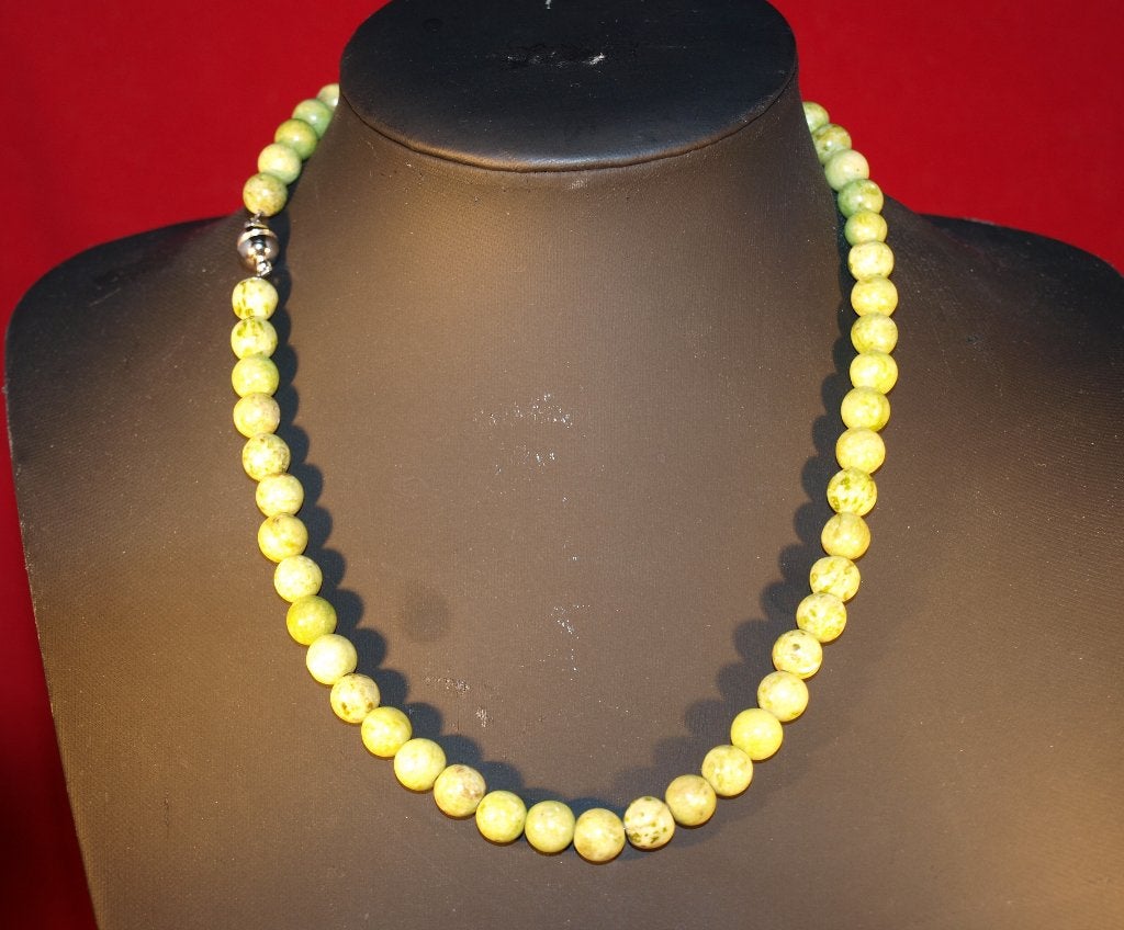 ketting van crazy agaat groen 46cm lang, Sieraden, Tassen en Uiterlijk, Kettingen, Ophalen of Verzenden, Nieuw, Groen, Steen of Mineraal