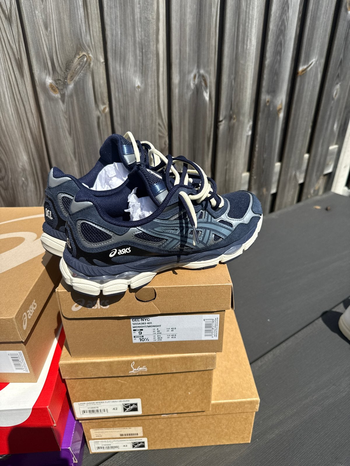 Asics GEL NYC Midnight/Donkerblauw - Maat 42,5, Ophalen, Zo goed als nieuw, Blauw, Sneakers of Gympen