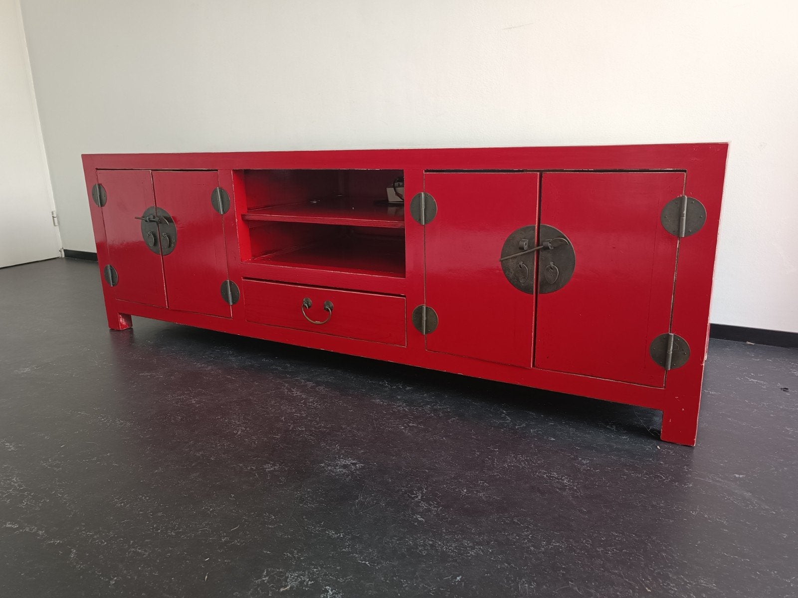 Chinees dressoir/ tv meubel rood - 174x54,5x56 cm, Ophalen of Verzenden
