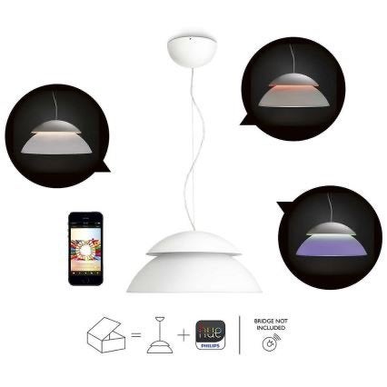 Philips Hue beyond hanglamp, Huis en Inrichting, Lampen | Plafondlampen, Hanglamp, Zo goed als nieuw, Philips, Glas