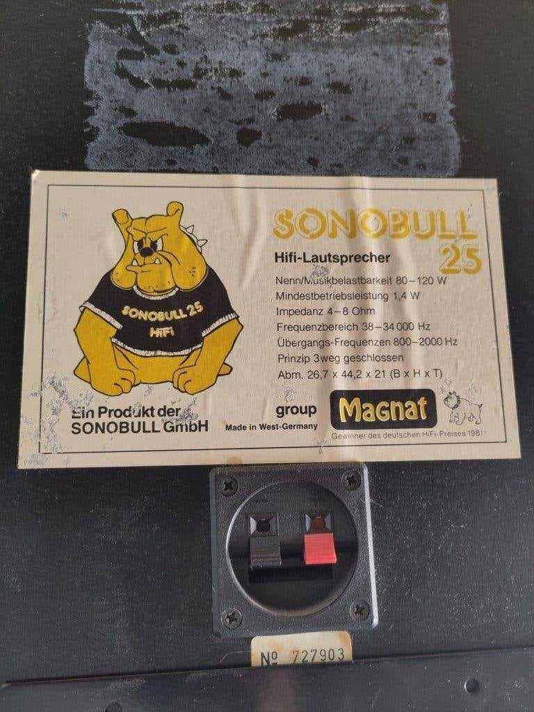 Magnat Sonobull 25 luidsprekers, Ophalen, Gebruikt, Inclusief kabels, 60 tot 120 watt