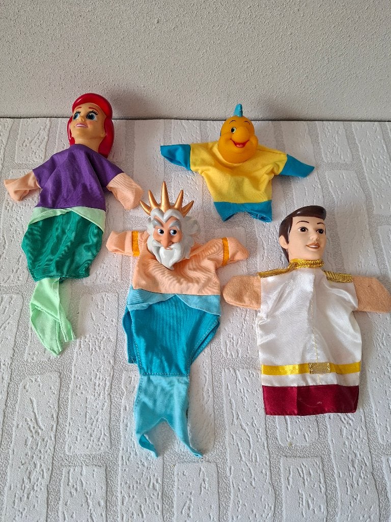 Poppenkast poppen 4 stuks Disney, Ophalen of Verzenden, Gebruikt, Overige typen