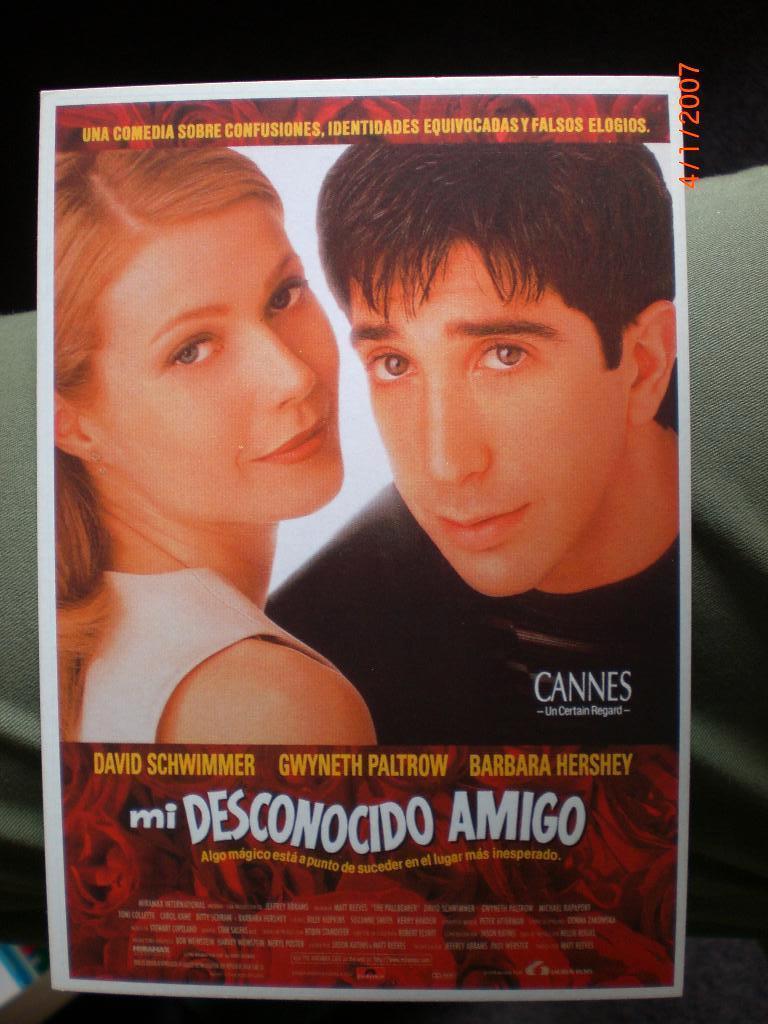 kaart Gwyneth Paltrow David Schwimmer in 'The Pallbearer, Ophalen of Verzenden, 1980 tot heden, Ongelopen, Sterren en Beroemdheden