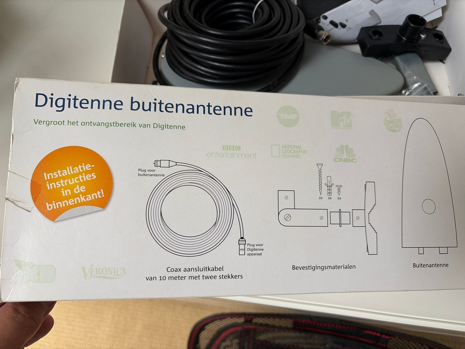 Digitenne buitenantenne met 10m coaxkabel, Ophalen of Verzenden, Nieuw, Antenne