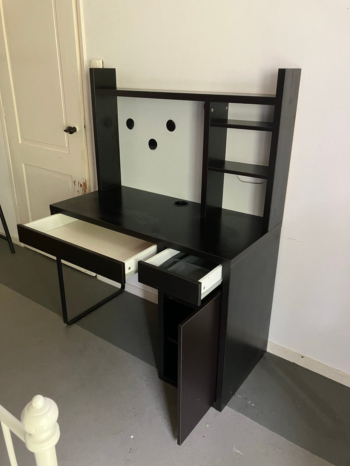 IKEA Bureau met opbouw en ladenblok op wieltjes, Ophalen, Met lades, Zo goed als nieuw, IKEA