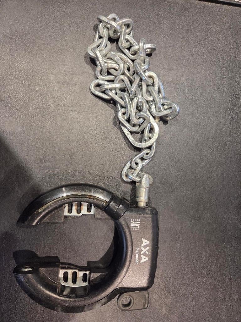 axa defender fietsslot met ketting, Ophalen of Verzenden, Gebruikt, Ringslot