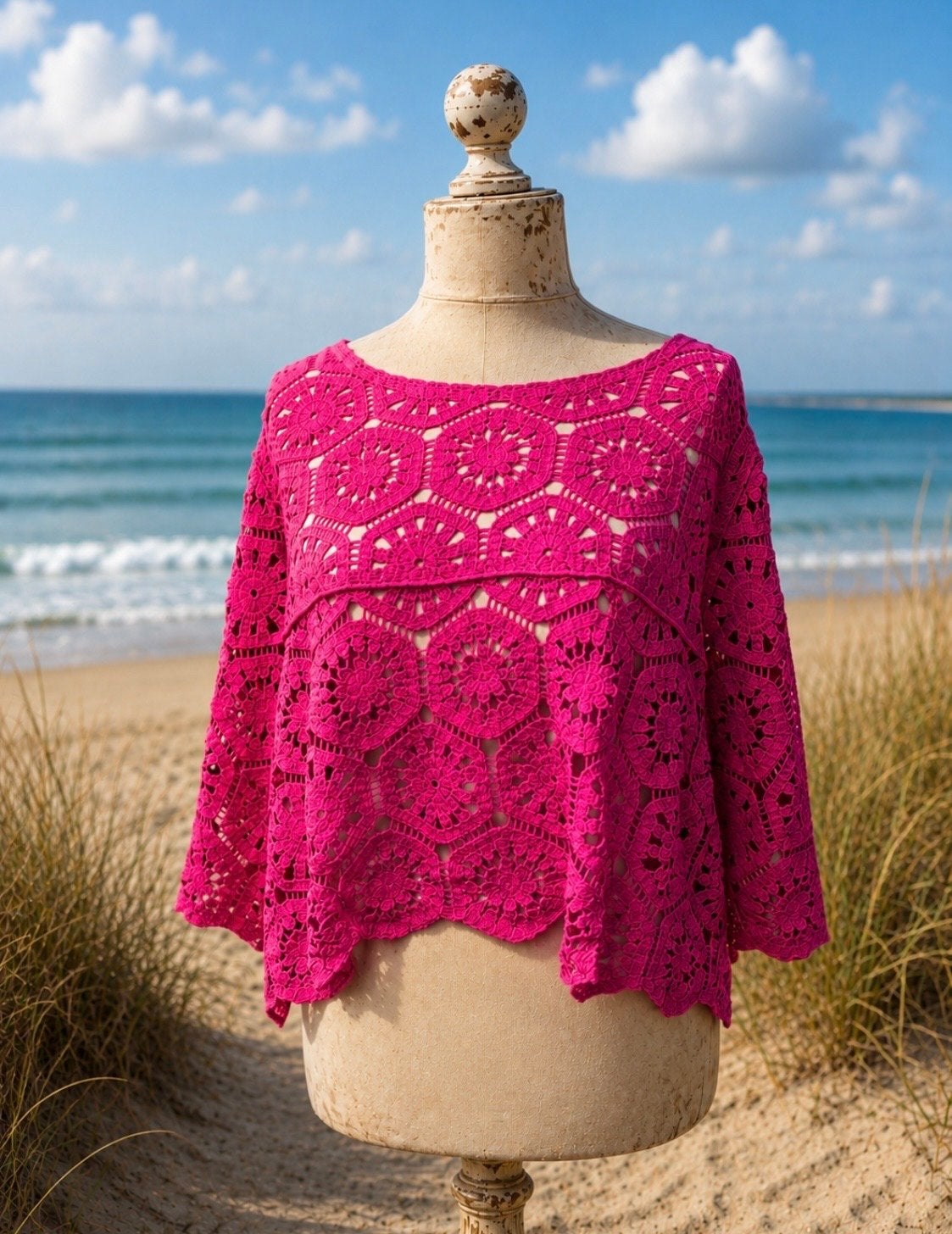 Cassis & Paprika Gehaakte Top - Maat XL, Maat 46/48 (XL) of groter, Ophalen of Verzenden, Zo goed als nieuw, Lange mouw