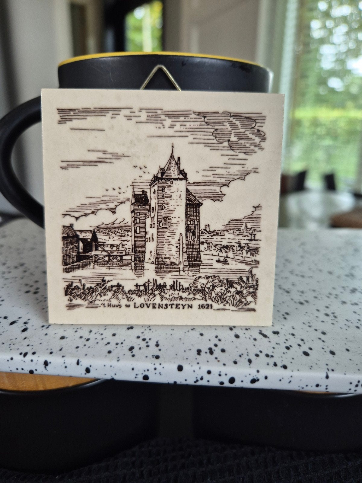 Vintage siertegeltje Slot Loevestein, Antiek en Kunst, Ophalen of Verzenden