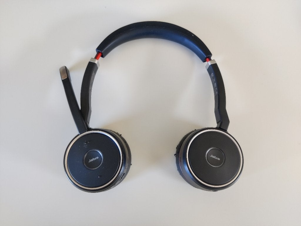 Jabra Evolve 75 (microfoon defect) + Dongle, Audio, Tv en Foto, Koptelefoons, Gebruikt, On-ear, Jabra, Zwart, Bluetooth, Draadloos