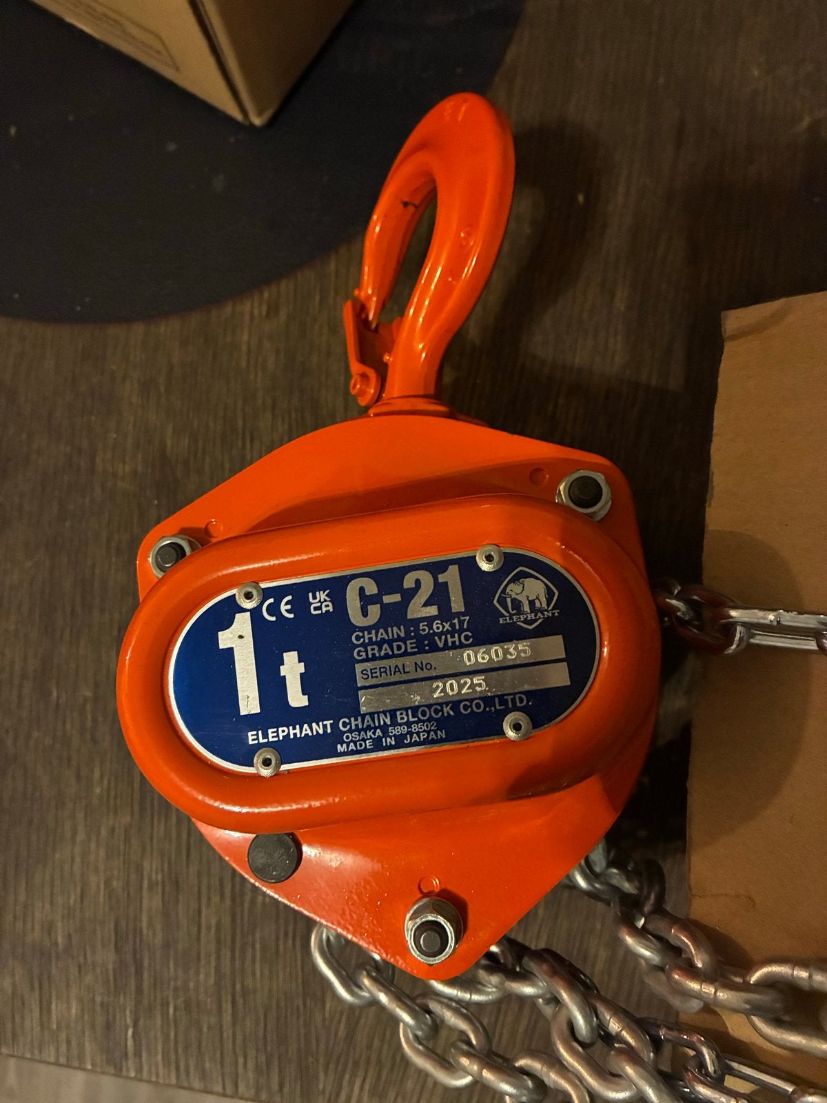 Elephant C-21 Handkettingtakel 1t 3m - Nieuw in doos, Ophalen of Verzenden, Nieuw, Handmatig