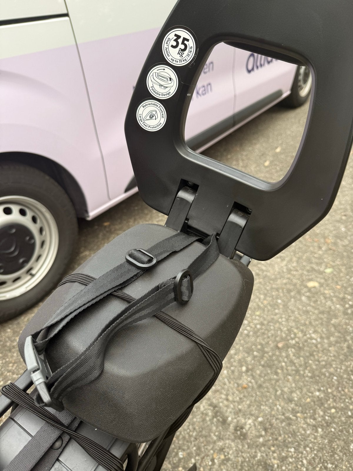 Fietsstoeltje Achterzitje bobike Junior Zwart, Achterzitje, Voetsteuntjes, 22 t/m 36 kg, Ophalen of Verzenden