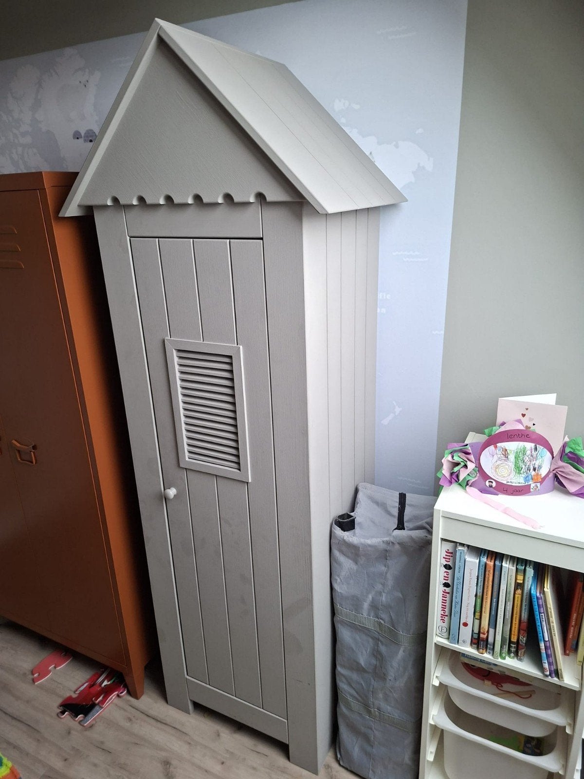 Kinderkledingkast strandhuisje stijl, Ophalen, Gebruikt, 50 tot 70 cm, 105 cm of meer