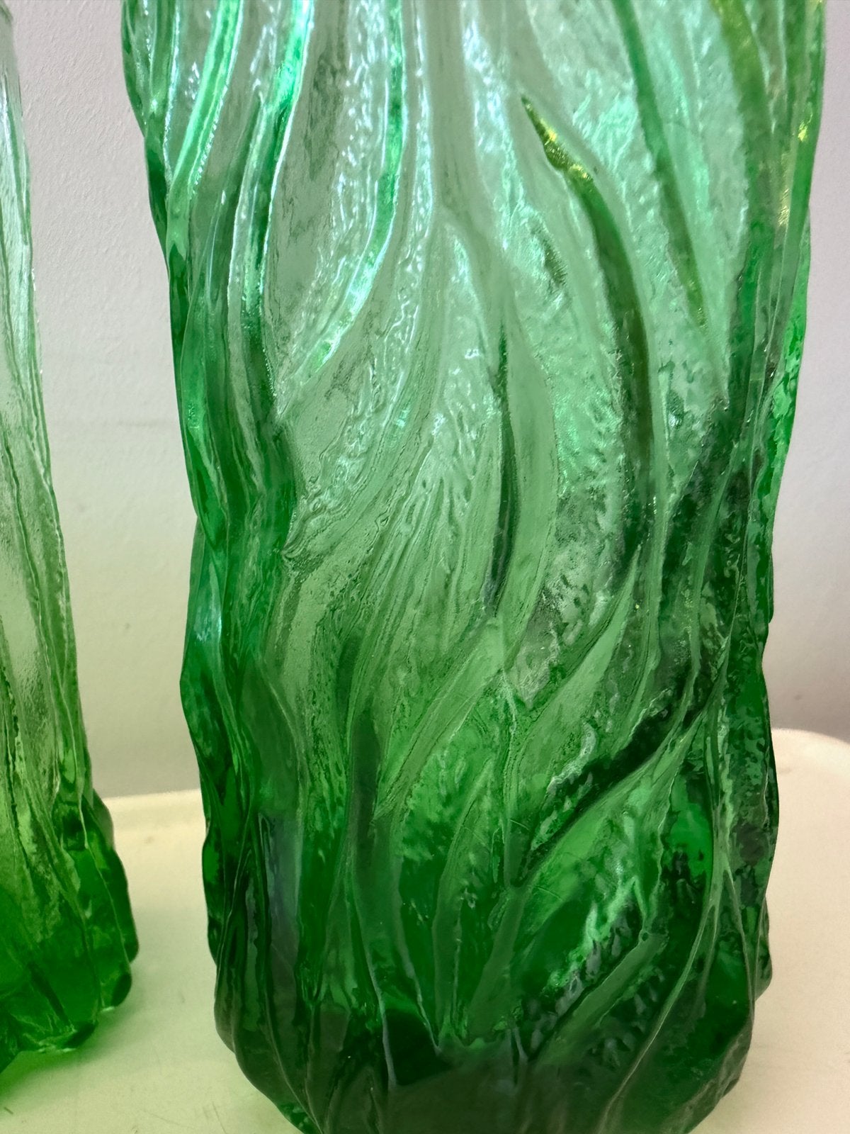 Vintage Italiaan Bark Glass set karaf en glazen, Antiek en Kunst, Ophalen of Verzenden