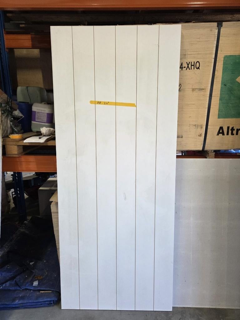 Witte stompe deur incl. groeven en slotsparing (massief), Ophalen, 80 tot 100 cm, Binnendeur, Nieuw