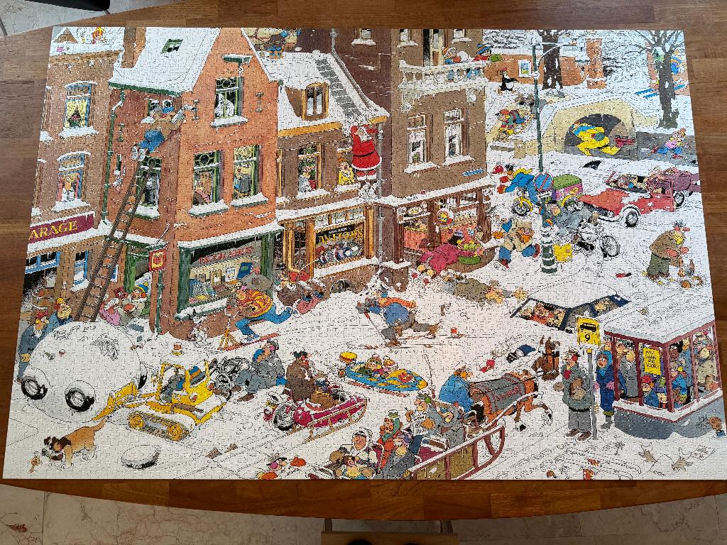 Jan van Haasteren - Sneeuwpret - 5000 stukjes, Ophalen of Verzenden, Meer dan 1500 stukjes, Zo goed als nieuw, Legpuzzel