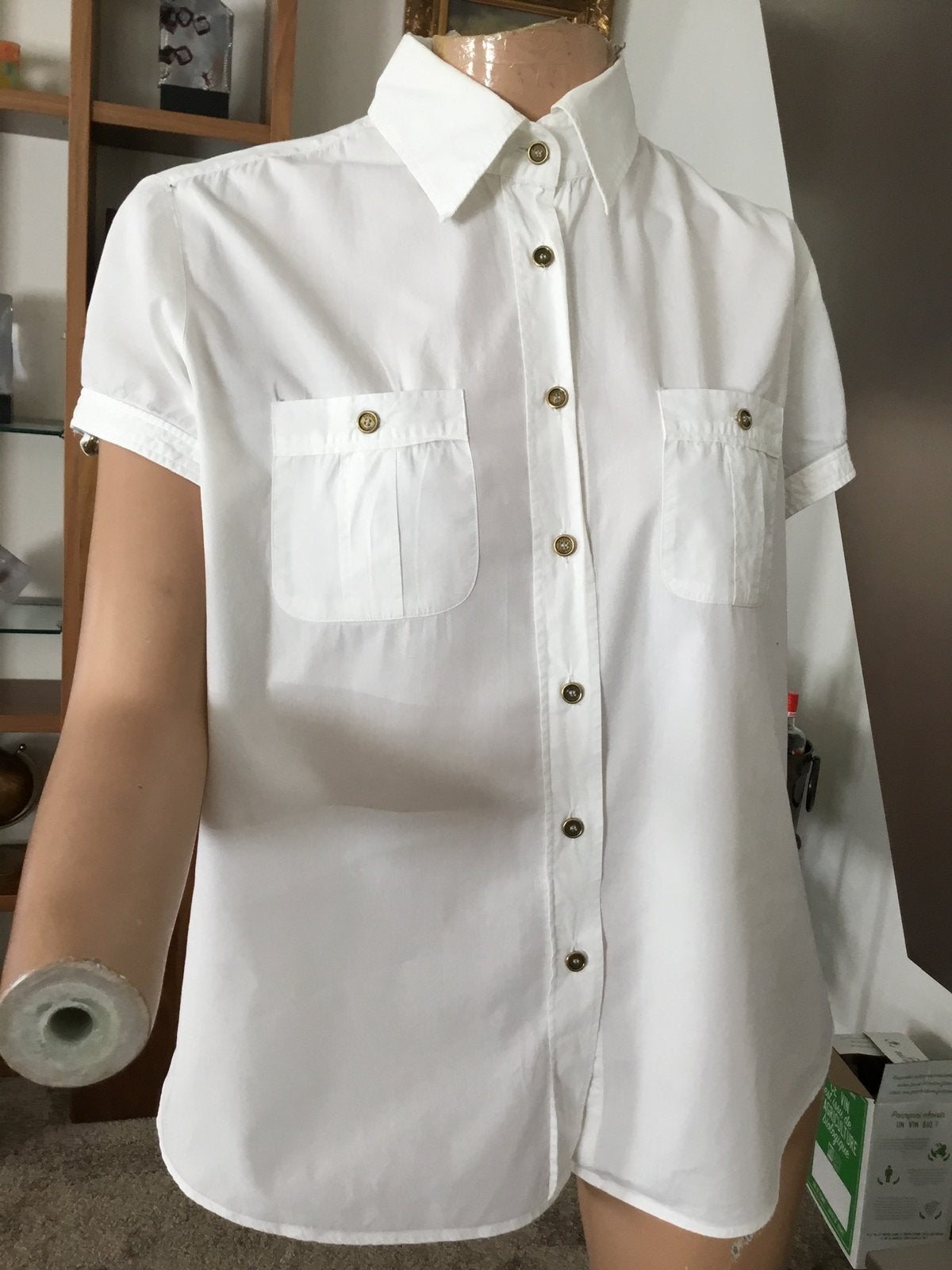 BURBERRY blouse maat XL origineel ZGAN, G, Wit, Maat 46/48 (XL) of groter, Ophalen of Verzenden