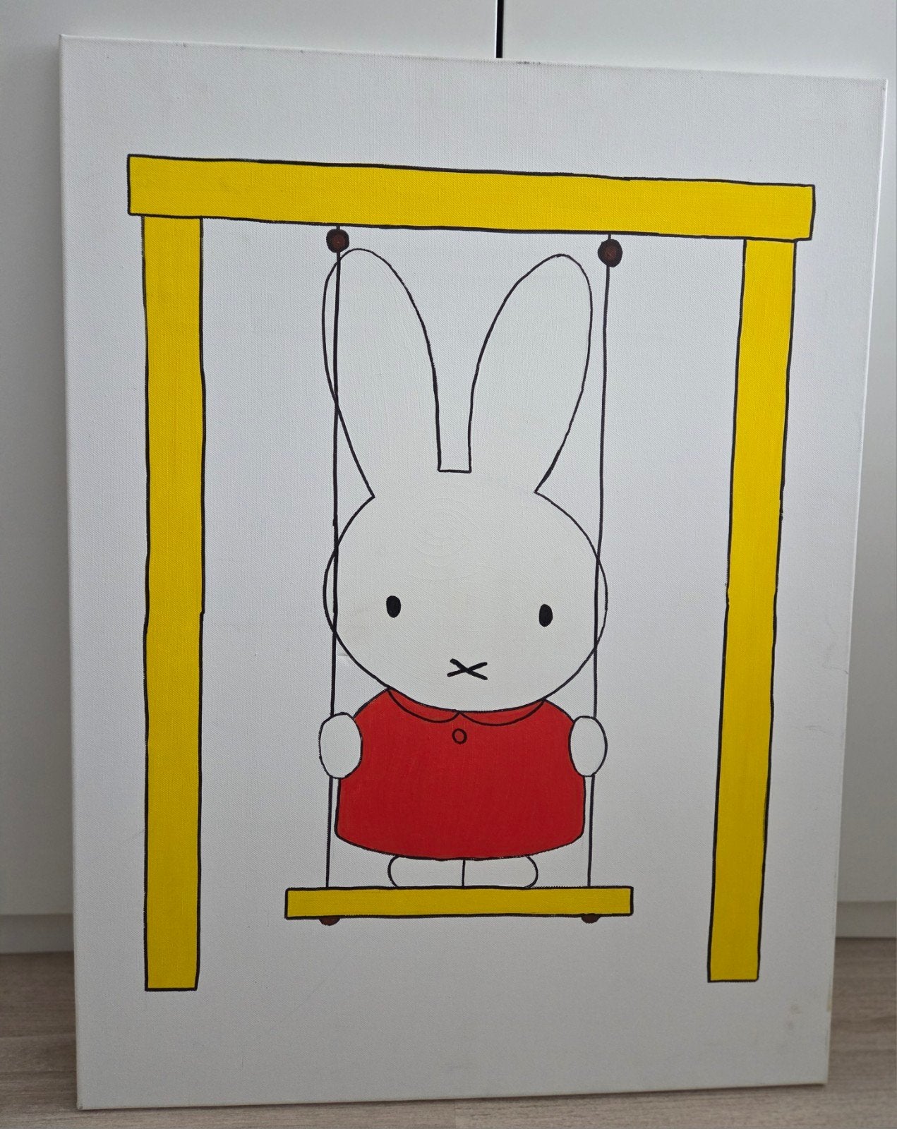 Nijntje canvasdoek 80x60 cm - Schattige decoratie, Ophalen, Gebruikt, 50 tot 75 cm, Print