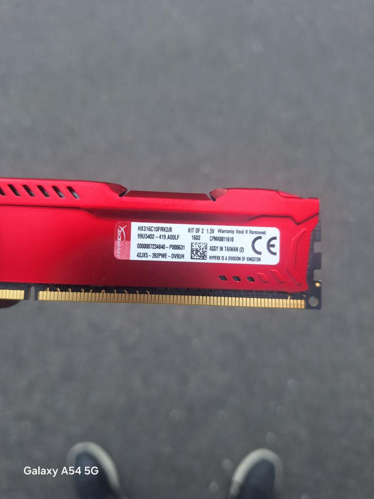 16GB HyperX Fury DDR3 1600MHz RAM (4x4GB), Computers en Software, RAM geheugen, Gebruikt, Server, 8 GB, DDR3