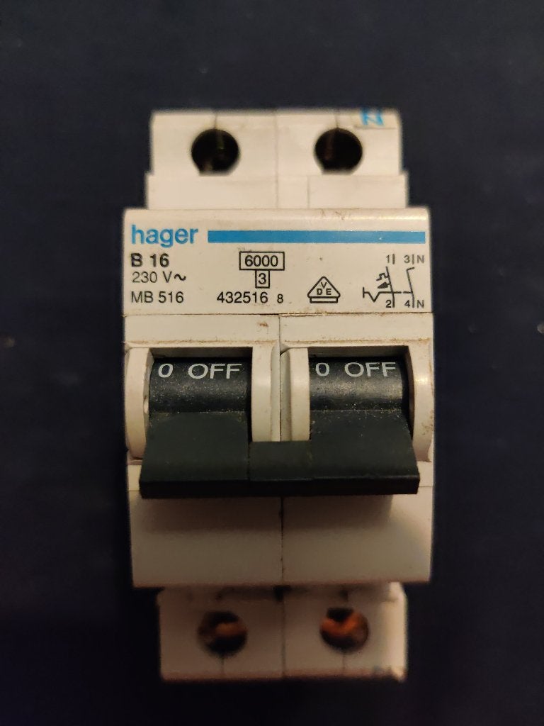 Hager Installatieautomaat B16 MB 516, Ophalen of Verzenden, Nieuw