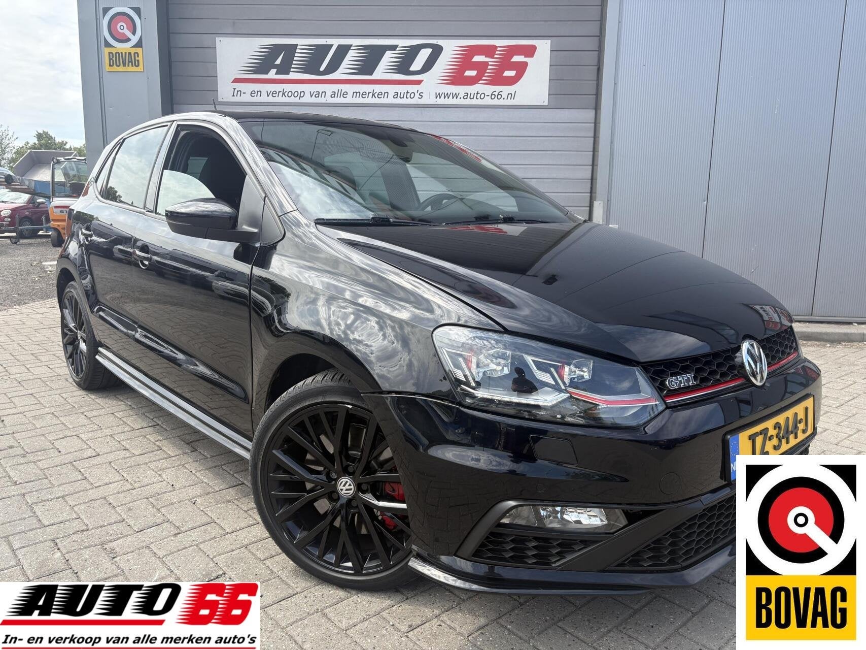 Volkswagen Polo 1.8 TSI GTI, Stof, Gebruikt, Met garantie (alle), Zwart