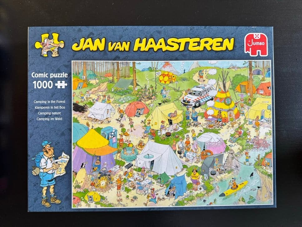 Jan van Haasteren - Kamperen in het Bos 1000, Ophalen of Verzenden, 500 t/m 1500 stukjes, Zo goed als nieuw, Legpuzzel