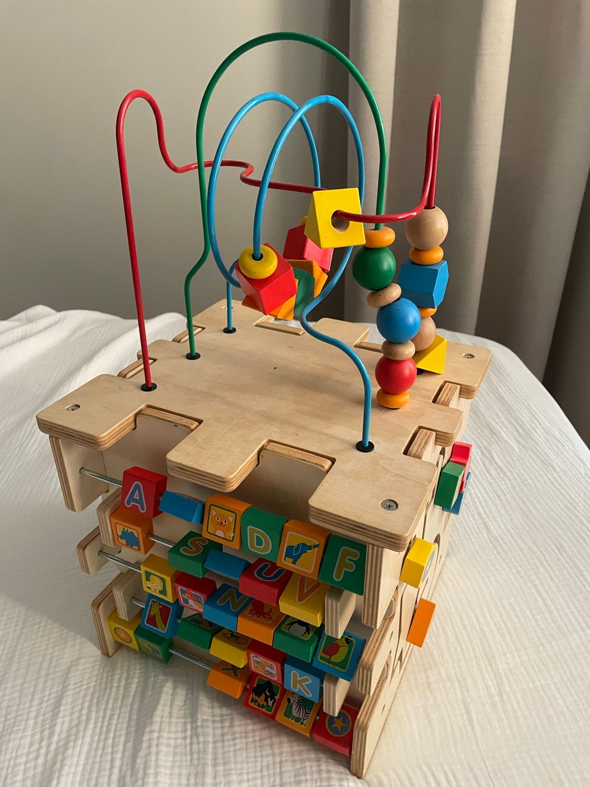 KidKraft Houten Activiteiten Kubus met Kralen Doolhof, Ophalen of Verzenden, Zo goed als nieuw, Overige typen