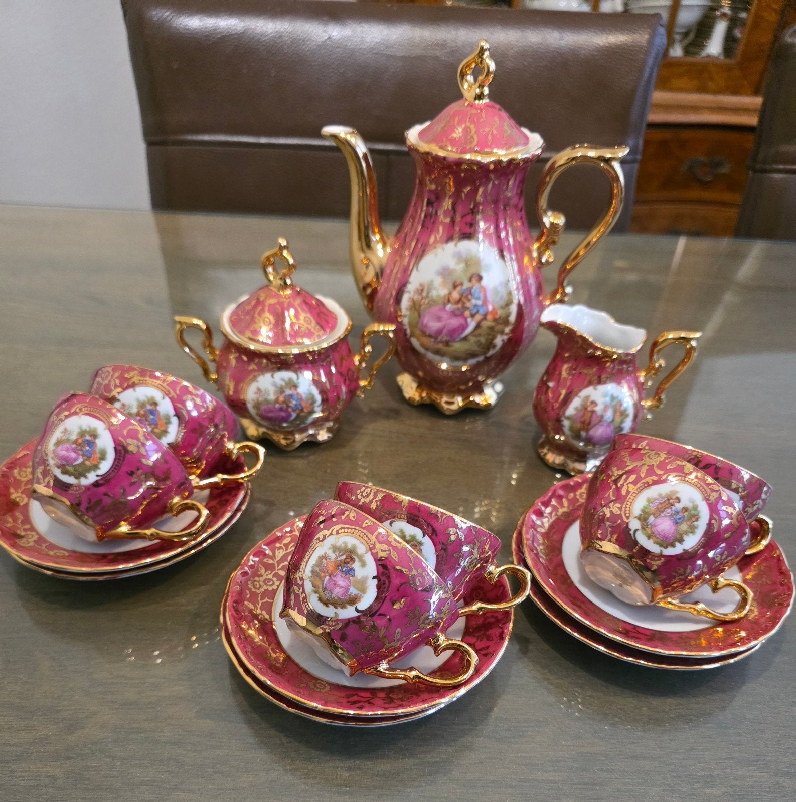 Bavaria Schaller Wiesau antiek koffie servies, Ophalen of Verzenden