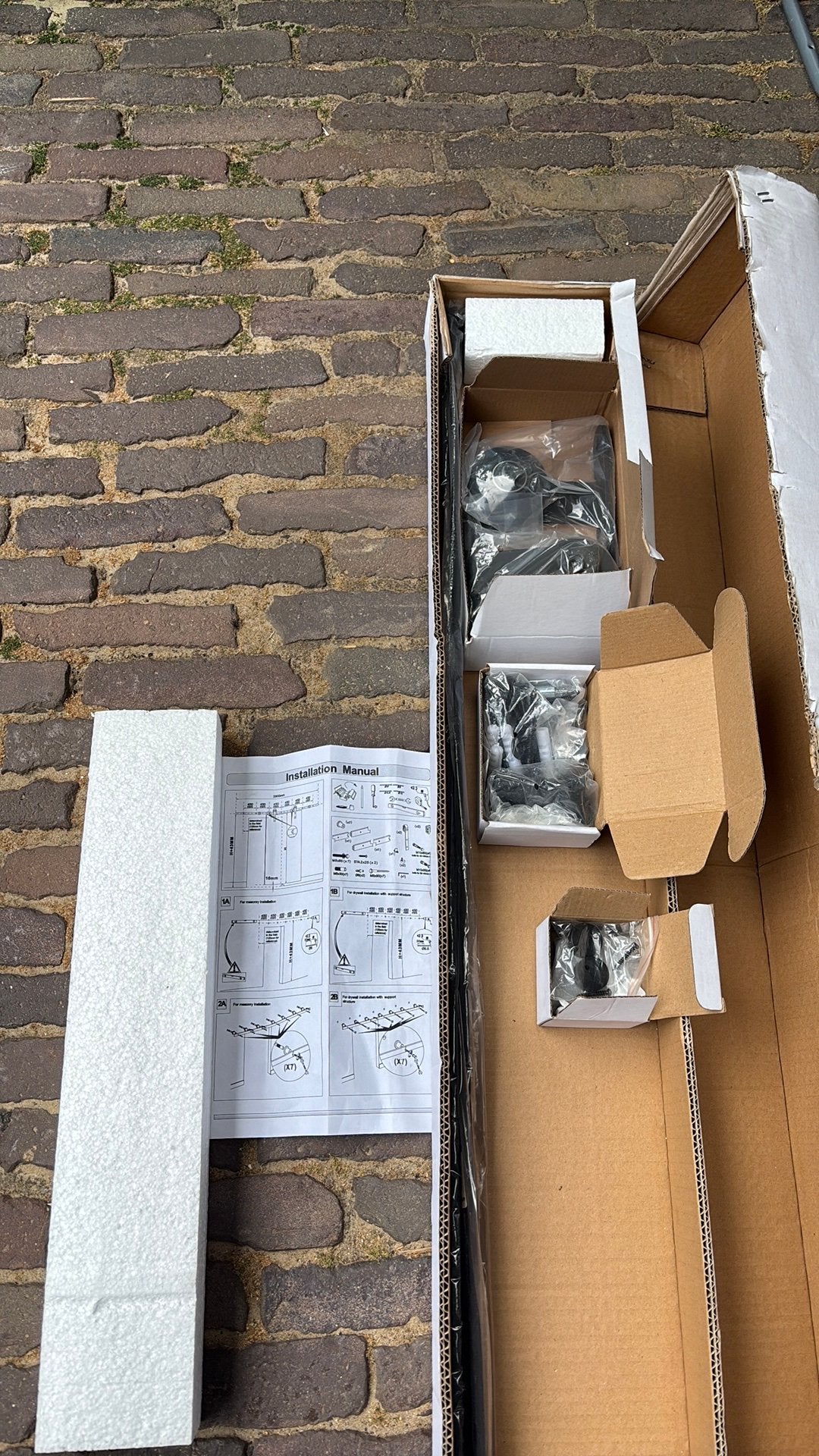 Schuifdeurrail zwart, Ophalen, Nieuw