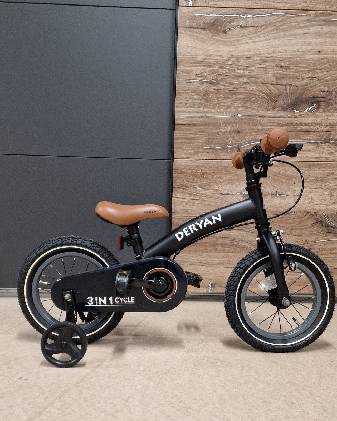 Luxe Kinderfiets 12 en 14 inch - 3 in 1 - loopfiets Zwart, Ophalen of Verzenden