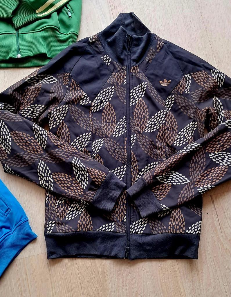 Bruin adidas trainingsjasje, jacket maat 34, Blauw, Overige typen, Ophalen of Verzenden, Maat 36 (S)