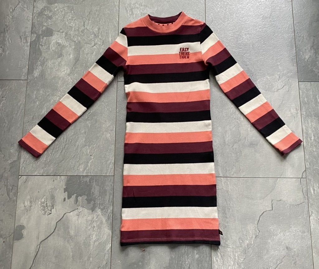 Leuke gestreepte jurk van WE Fashion, maat 134/140 (qwe), Meisje, Ophalen of Verzenden, Zo goed als nieuw, Jurk of Rok
