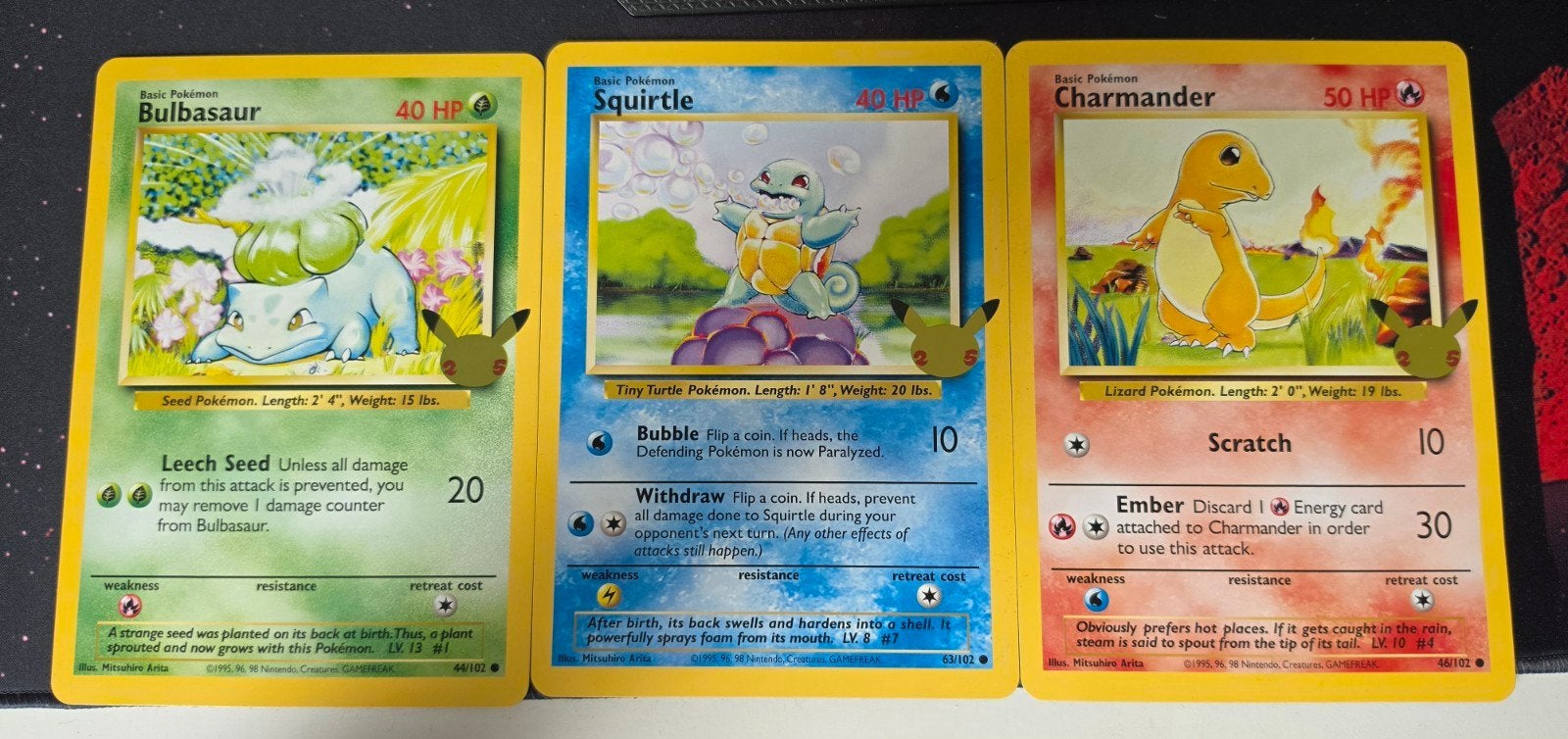 Pokémon 25th Anniversary Jumbo Kaarten: kanto starters, Ophalen of Verzenden, Zo goed als nieuw, Meerdere kaarten