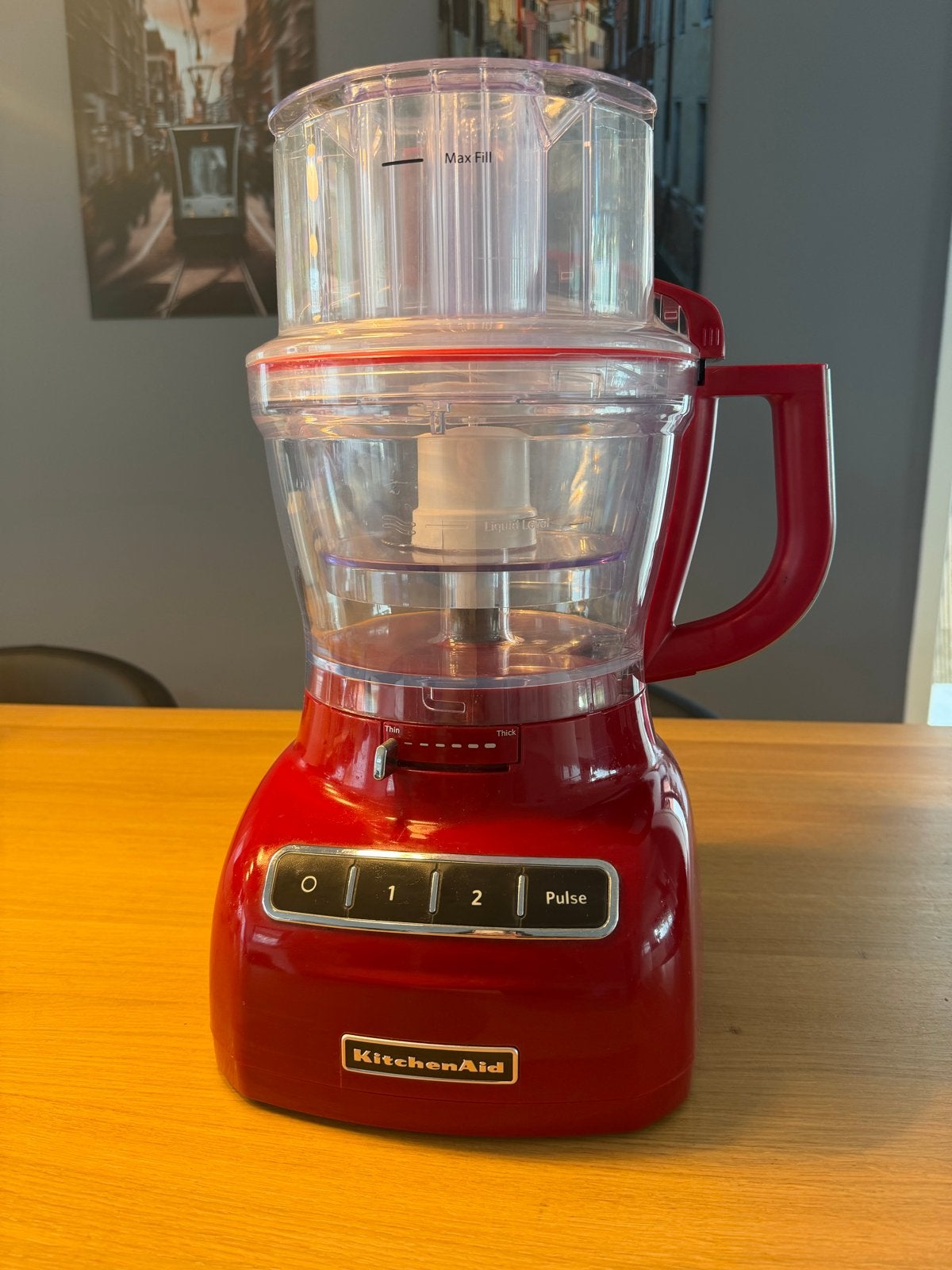 Kitchenaid 3.1L Foodprocessor 5KFP1335 Keizerrood, Ophalen, Zo goed als nieuw, Vaatwasserbestendig, 3 snelheden of meer