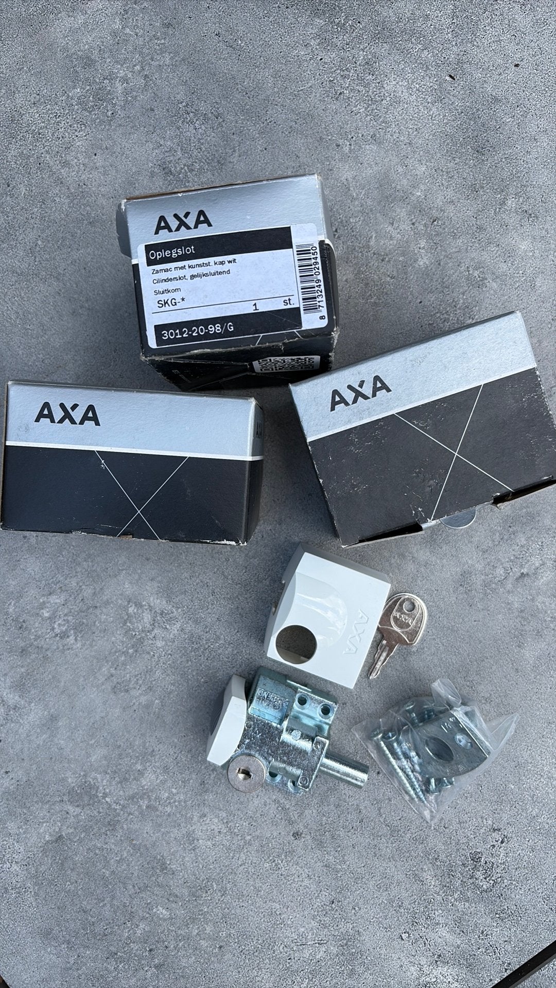 AXA opleg cilinderslot 3 stuks gelijksluitend, Ophalen, Nieuw, Chroom, Slot