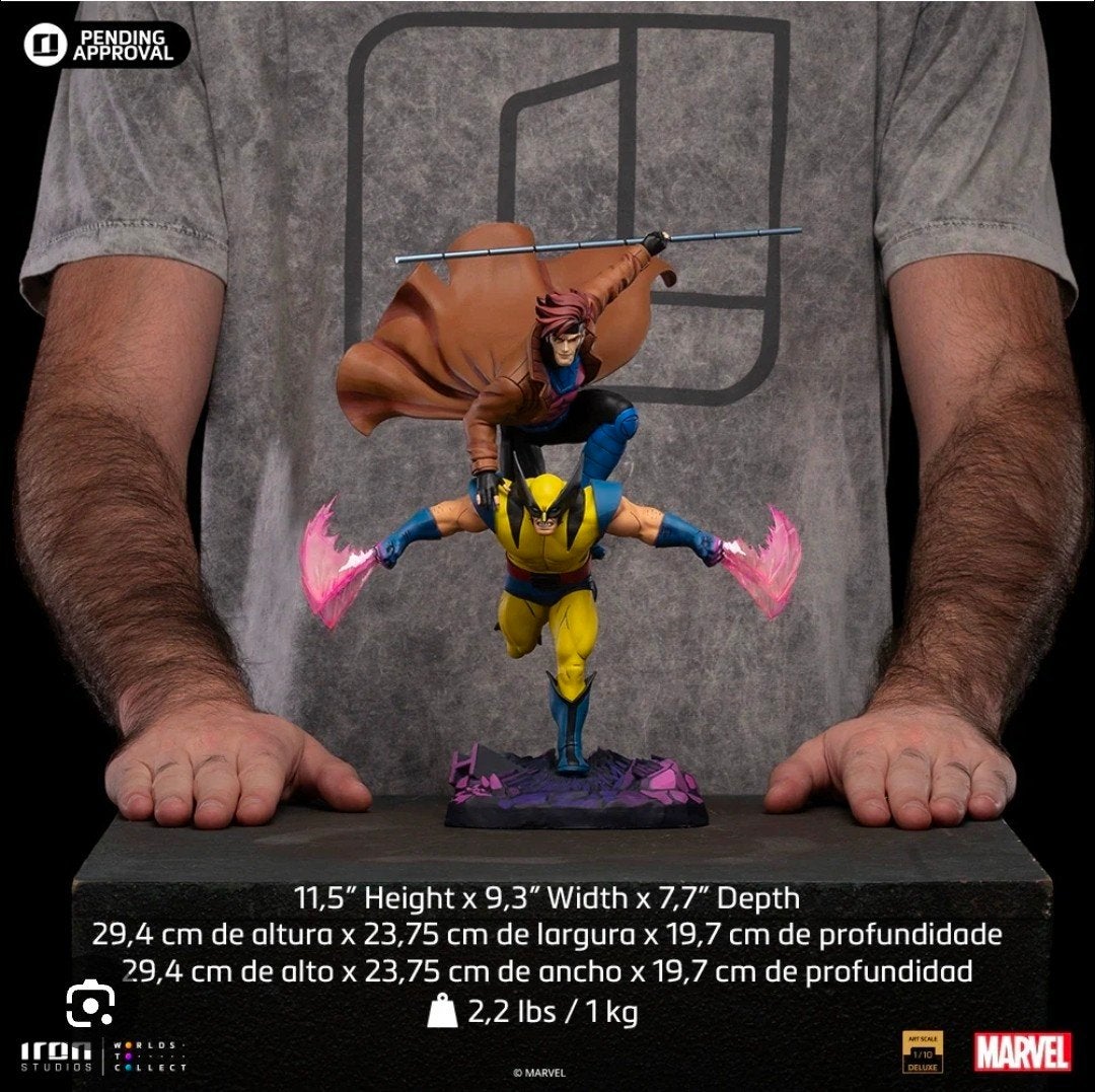Iron Studios Gambit & Wolverine 1/10, Verzamelen, Ophalen of Verzenden, Zo goed als nieuw