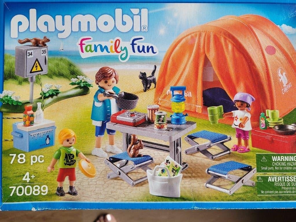 Playmobile kampeerders met tent 70089, Ophalen, Complete set, Family fun, Zo goed als nieuw